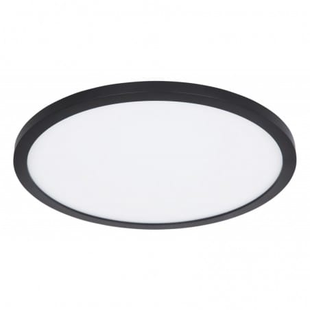 Czarny okrągły płaski plafon do łazienki Sapana LED 29cm