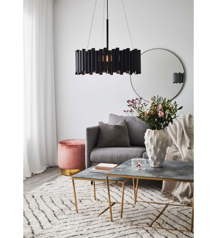 Lampa wisząca Level czarna metalowa 52cm do jadalni nad stół do kuchni salonu sypialni dekoracyjny klosz