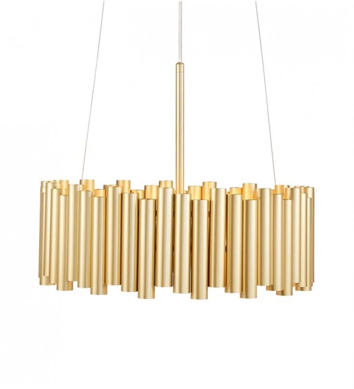Złota dekoracyjna nowoczesna lampa wisząca Level 52cm do jadalni nad stół do kuchni salonu sypialni dekoracyjny klosz