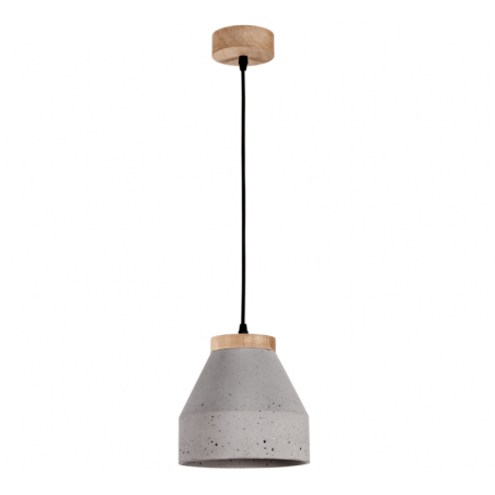 Lampa wisząca z betonu Tristan wykończenie z drewna do kuchni salonu sypialni