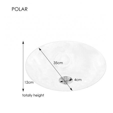 Biały matowy plafon ze szkła Polar 35cm okrągły na 2 żarówki bez zdobień
