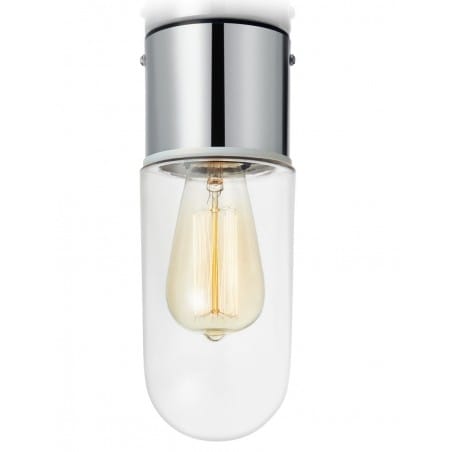 Mała nowoczesna lampa łazienkowa Zen chrom przezroczysty klosz ze szkła