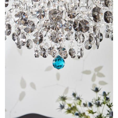 Nowoczesna kryształowa lampa wisząca Hidden Gem przezroczyste i dymione kryształy do salonu sypialni jadalni