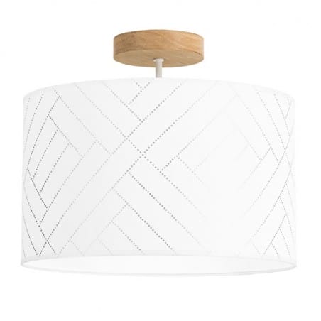 Lampa sufitowa Punto abażur biały z delikatnym wzorem do salonu sypialni na przedpokój