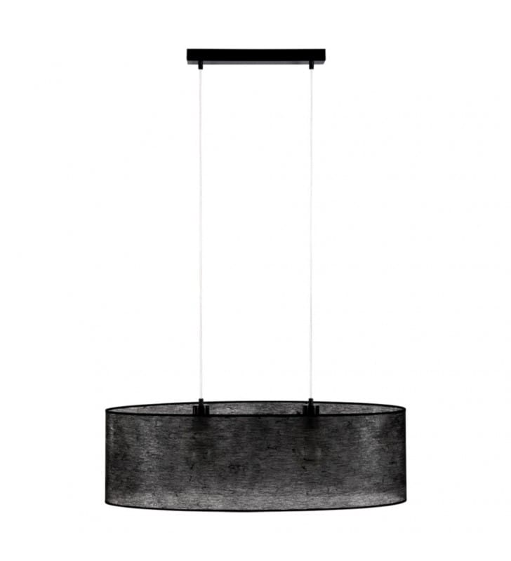 Czarna lampa wisząca nad stół Nevoa abażur owalna podłużna 2xE27