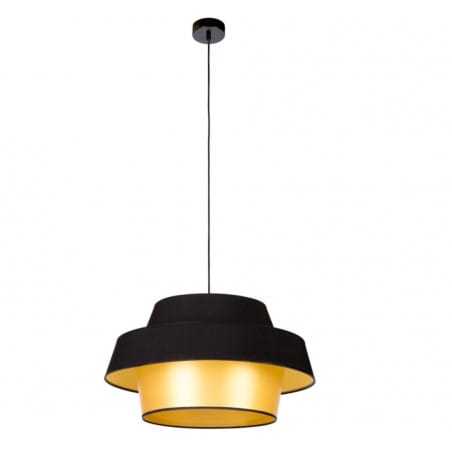 Lampa wisząca Preto abażur czarno złoty 55cm do jadalni nad stół do salonu sypialni