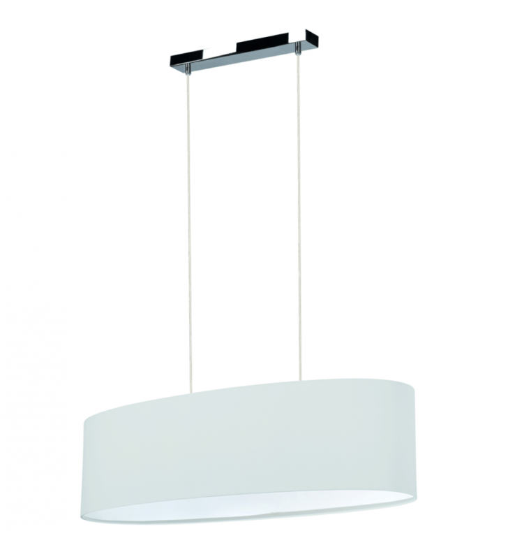 Lampa wisząca Dove szara abażur owalny 80x30cm wykończenie chrom nad stół do jadalni do salonu
