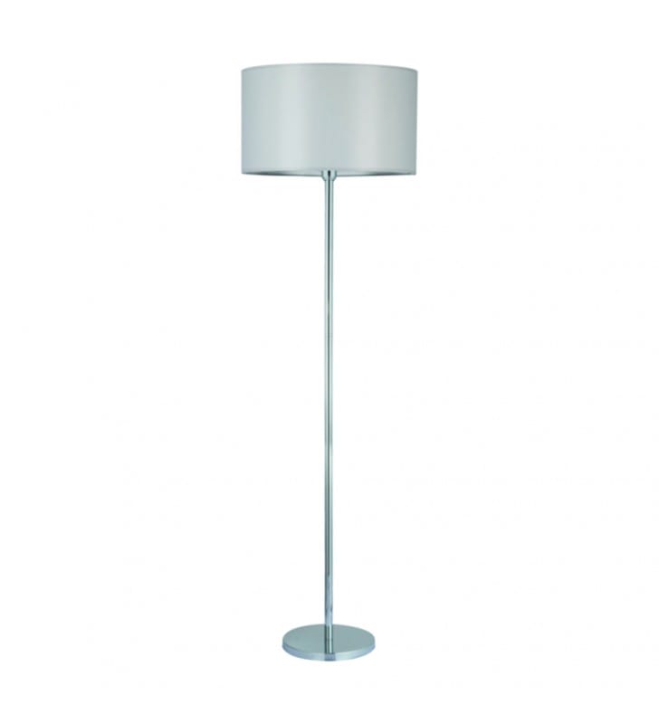 Szara lampa podłogowa z abażurem Dove do salonu sypialni prosta forma