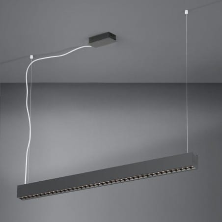 Czarna podłużna wąska lampa wisząca nad stół Termini LED możliwość ściemniania