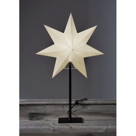 Świąteczna lampa dekoracyjna Frozen czarna podstawa abażur papierowa gwiazda