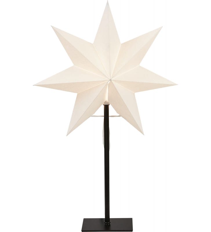 Świąteczna lampa dekoracyjna Frozen czarna podstawa abażur papierowa gwiazda