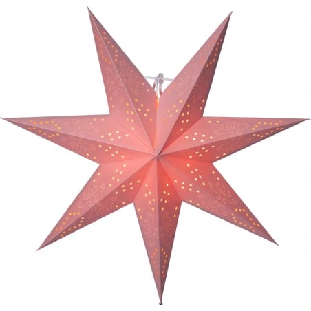 Różowa papierowa gwiazda wisząca z podświetleniem Romantic dekoracja świąteczna bożonarodzeniowa