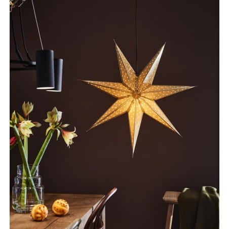 Złota gwiazda do powieszenia Glitter 75cm dekoracja świąteczna bożonarodzeniowa 1xE14