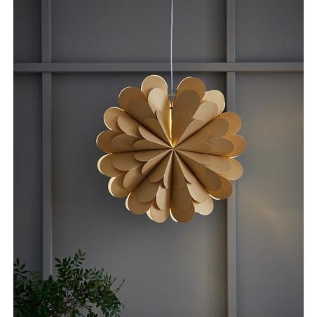 Złota papierowa dekoracja wisząca kwiatek z podświetleniem Maravilla