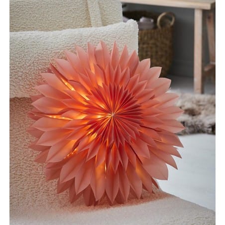 Różowa papierowa rozeta kwiat z podświetleniem Solina 48cm 3,5m przewód z włącznikiem 1xE14 Markslojd