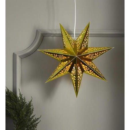 Złota gwiazda z oświetleniem Vallby 75cm dekoracja świąteczna okienna Markslojd