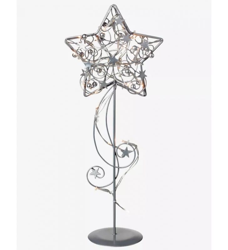 Srebrna gwiazda Hagaberg podświetlenie LED na prąd dekoracja świąteczna