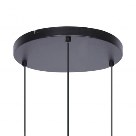 Spiralna 3 zwisowa czarna lampa Camina nad stół 3 szklane kule