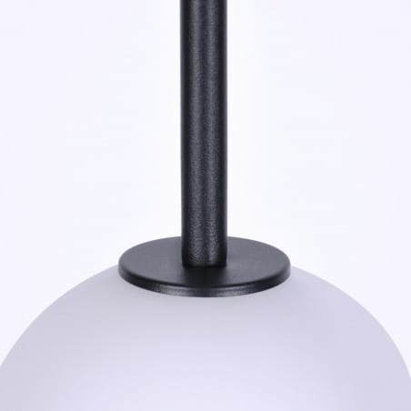 16cm szklana biała matowa kula lampa wisząca Faro czarne wykończenie