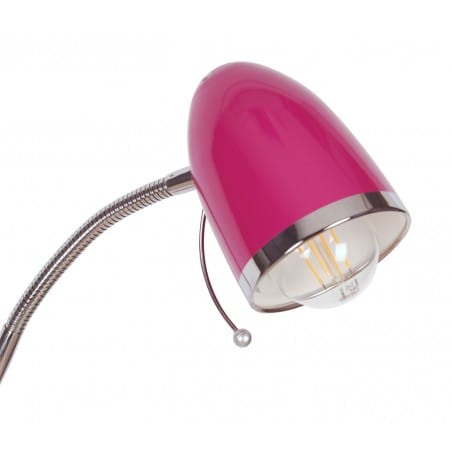 Różowa lampa podłogowa Kajtek I z giętkim ramieniem regulowana metal