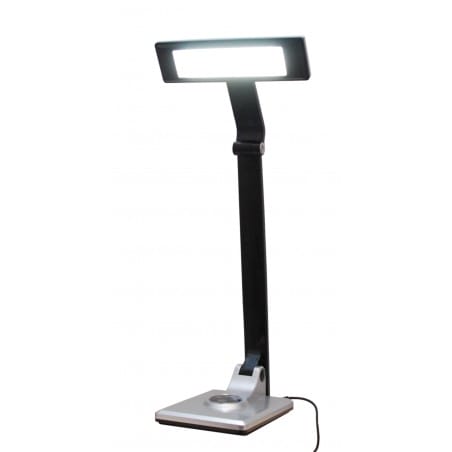 Lampa biurkowa LED srebrna Miro z włącznikiem dotykowym klosz można obracać