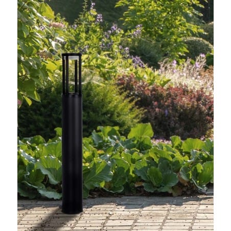 Lampa stojąca ogrodowa Ubbe czarna nowoczesna LED IP54 4000K niski słupek 80cm