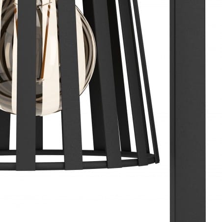 Industrialna metalowa lampa stołowa Bogota czarna na komodę do sypialni