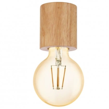 Minimalistyczna lampa sufitowa Turialdo drewniana oprawka do żarówki E27