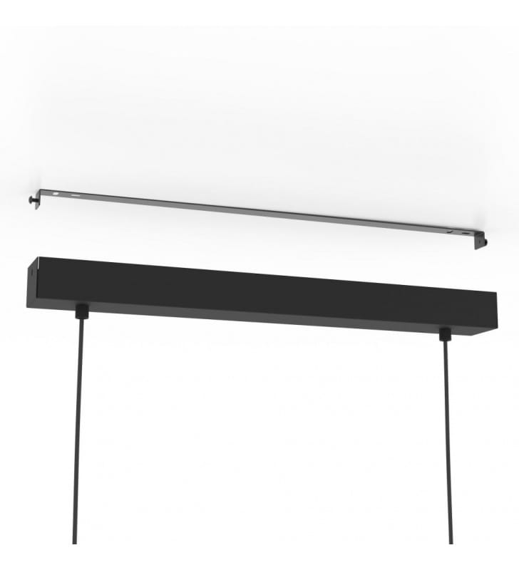 Duża czarna nowoczesna lampa nad długi stół Clavellina LED 6 ruchomych kloszy