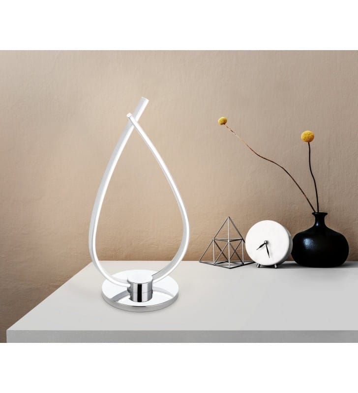 Designerska nowoczesna lampa stołowa Roncade LED chrom Eglo