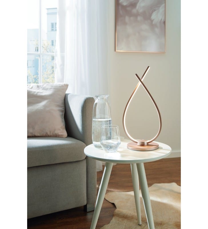 Nowoczesna designerska lampa stołowa w kolorze różowego złota Palozza