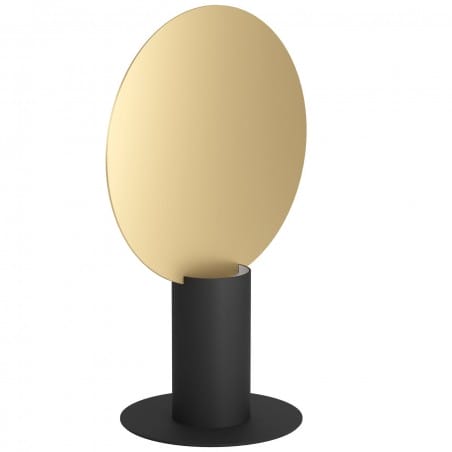 Minimalistyczna oryginalna nowoczesna lampa stołowa Sarona czarna złoty dysk 1xGU10