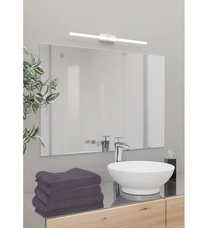 Podłużna biała lampa nad lustro do łazienki Verdello LED 3000K + 6500K
