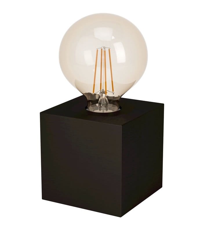 Ciemnobrązowa minimalistyczna mała lampa stołowa Prestwick2 z metalu