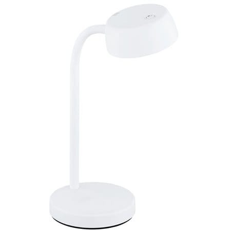 Lampa na biurko Cabales LED biała włącznik na kloszu giętkie ramię flexo