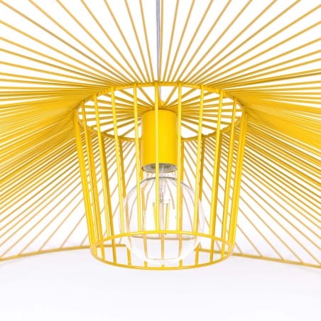 Nowoczesna designerska żółta metalowa lampa wisząca Kapelusz