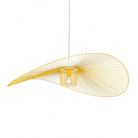 Nowoczesna designerska żółta metalowa lampa wisząca Kapelusz