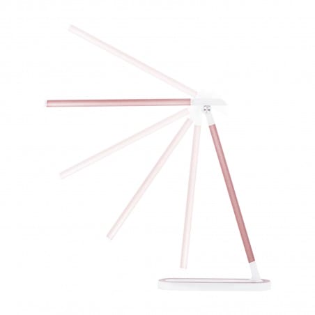 Nowoczesna różowa lampka biurkowa Niko LED regulacja barwy światła