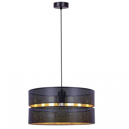 Zimbo nowoczesna czarno złota lampa wisząca z abażurem do salonu- OD RĘKI