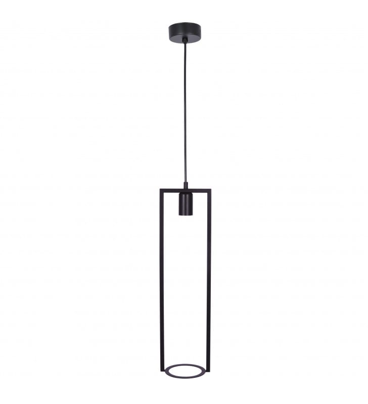 Lampa wisząca Estera czarna metalowa z kwietnikiem styl loft