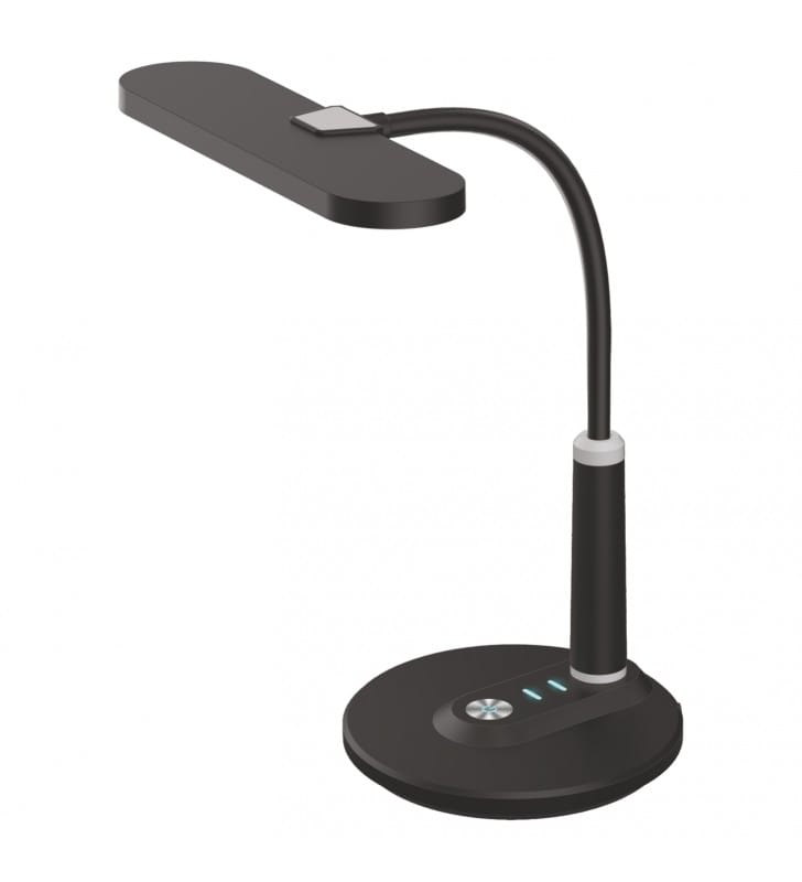 Nowoczesna lampa na biurko Dafi LED czarna 3000-5700K włącznik na lampie