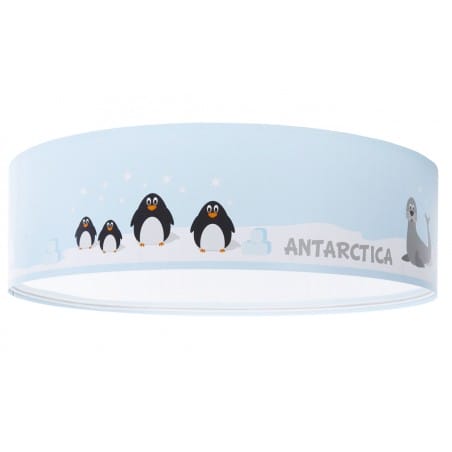 Niebieski plafon dziecięcy Antarctica zwierzątka abażur z tworzywa