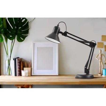 Czarna regulowana lampka biurkowa Tiago 1xGU10
