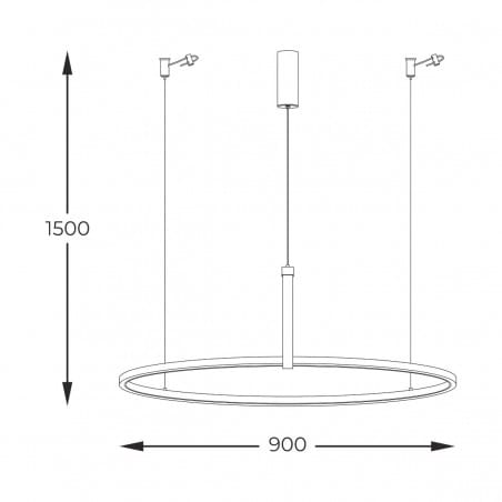 Claud nowoczesna lampa wisząca LED czarna obręcz 90cm