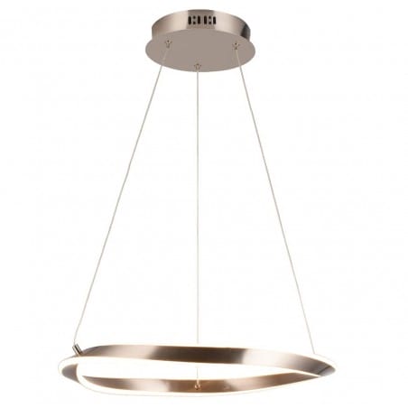 Srebrna lampa wisząca Girona LED 45cm pierścień nad stół w jadalni