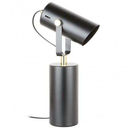 Resi czarna nowoczesna lampa stołowa lub na biurko ze złotymi detalami 1xE27