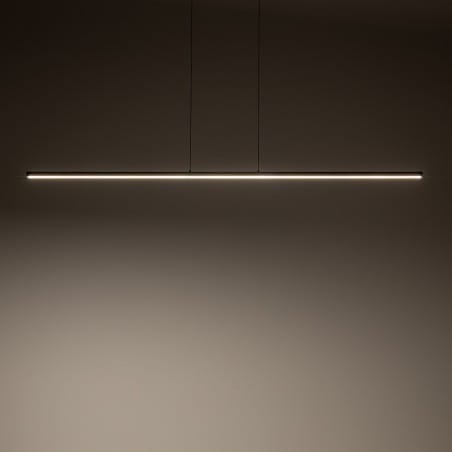 Bar LED 3000K 150cm czarna nowoczesna wąska listwa wisząca do kuchni jadalni biura