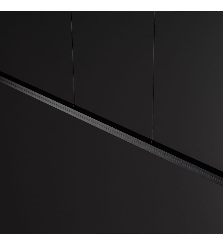 Bar LED 3000K 150cm czarna nowoczesna wąska listwa wisząca do kuchni jadalni biura
