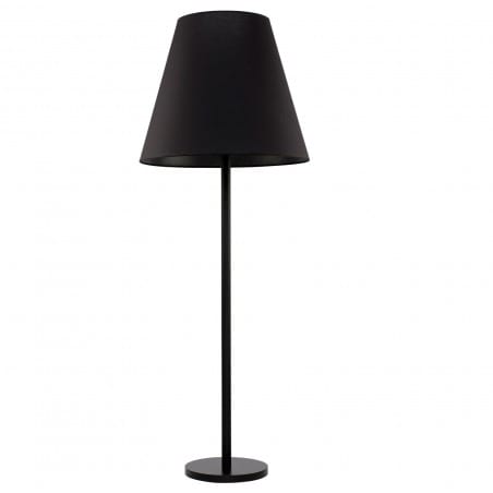 Lampa podłogowa Moss czarna z dużym abażurem z materiału nowoczesna do salonu 3xE27