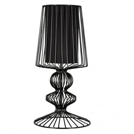 Lampa stołowa Aveiro czarna druciana z podwójnym kloszem do salonu sypialni na stolik nocny komodę